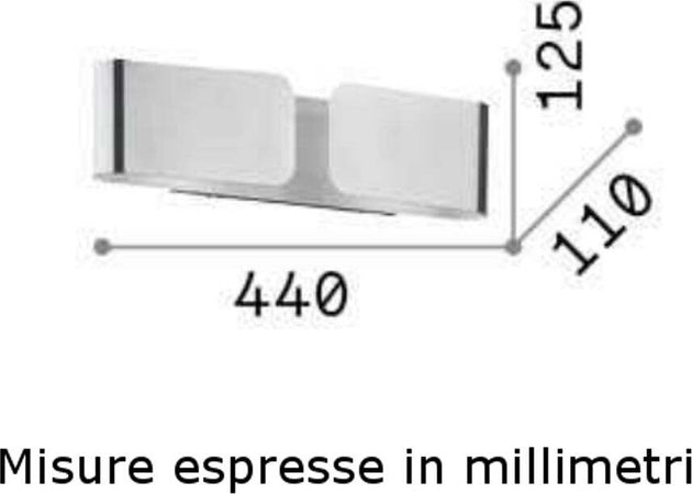 OUTLET-Applique-classico-Ideal-Lux-CLIP-AP2-SMALL-187365-E27-LED-metallo-biemissione-lampada-parete