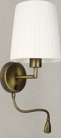 OUTLET-Applique-classico-LAM-6986-1AG-E27-LED-metallo-tessuto-lampada-parete