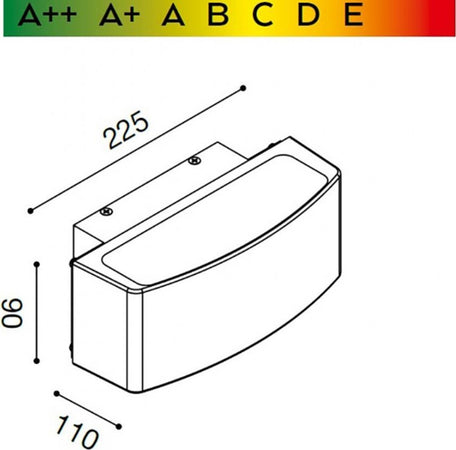 OUTLET-Applique-moderno-Ideal-Lux-GES701-E27-LED-IP54-metallo-lampada-parete