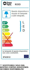 OUTLET-Applique-moderno-Linea-Light-Group-KIOO-7906-LED-alluminio-policarbonato-lampada-parete