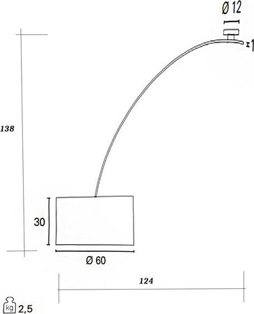 OUTLET-Plafoniera-moderna-PAN-International-ARCHER-SOS01111-LED-bianco-braccio-arco-lampada-soffitto