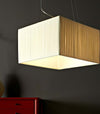 OUTLET-Sospensione-ASSO-SPASSO45-E27-LED-lampadario-quadrato-paralume-stoffa-interno