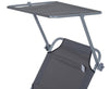 Outsunny Sdraio Pieghevole Reclinabile con Tettuccio Parasole In Tessuto Oxford, Grigio