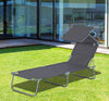 Outsunny Sdraio Pieghevole Reclinabile con Tettuccio Parasole In Tessuto Oxford, Grigio