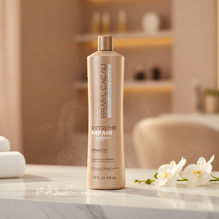 Cadiveu brasil cacau extreme repair conditioner 1000 ml, ristrutturante per capelli danneggiati
