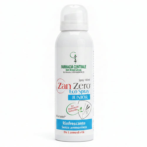 fpi farmacia centrale dr. Michele Iadevaia ZAN ZERO JUNIOR SPRAY 100 ML Lozione anti-zanzare rinfrescante con estratto di Catalpa bignonioides, non aggressivo, da 1 anno di età, senza ammoniaca 100ml