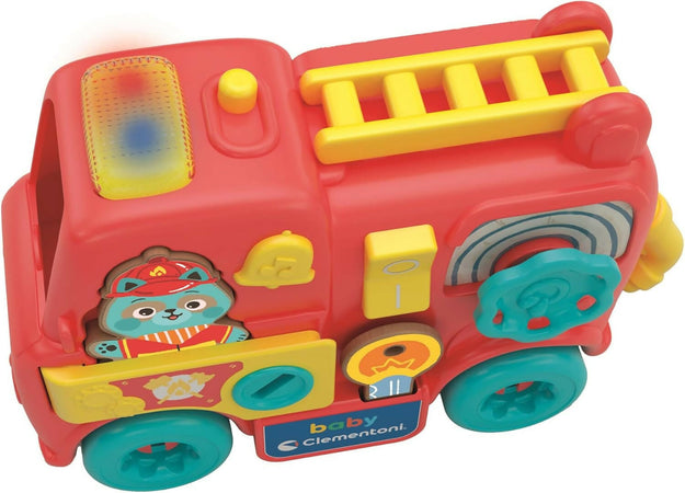 CLEMENTONI Montessori Baby Firetruck - camion dei pompieri con metodo Montessori - educativo - con elementi in legno, 17551