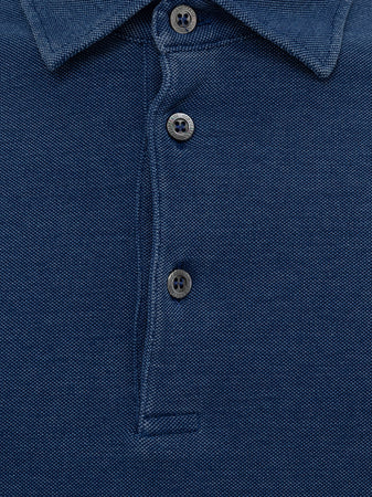 Corneliani Polo manica corta blu navy da uomo