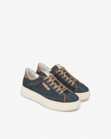 NeroGiardini Donna Sneakers in Tessuto e Pelle