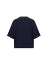 Bottega Veneta T-Shirt Cropped Blu con Collo Squadrato da donna