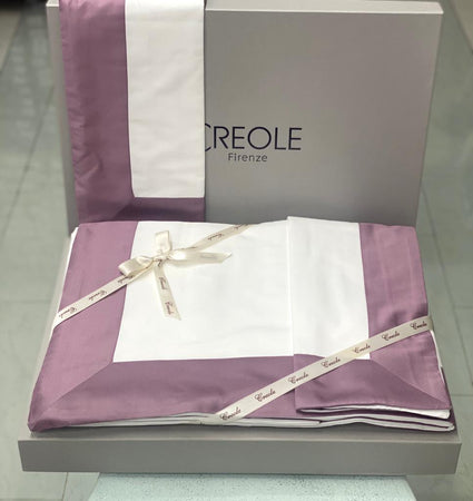 Completo Lenzuola Creole Firenze Matrimoniale Raso Cotone