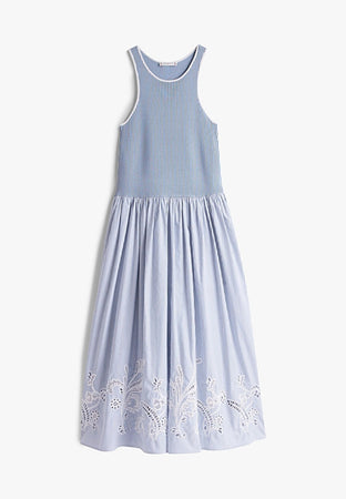 Tommy Hilfiger Abito BRODERIE ANGLAISE N/S LONG DRESS da donna