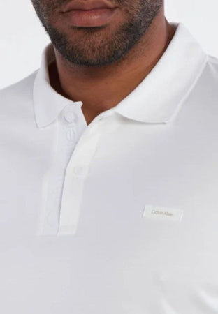 calvin klein POLO SMOOTH COTTON LOGO PLACKED POLO da uomo