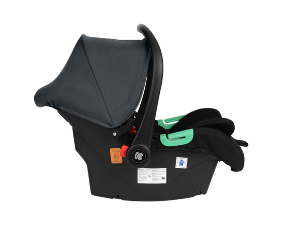 KIKKABOO Trio Completo IRENE, colore DARK GREY composto da Culla Navicella + Seggiolino Auto i-Size (40-87 cm) + Passeggino