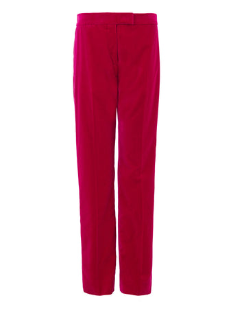 Tom Ford Pantalone Smoking in Ciniglia Fucsia con Banda in Raso da donna