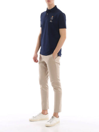 Polo Ralph Lauren Uomo Polo Bear Mezze Maniche Polo Con Orsetto Ricamato Logo Medio Polo Colletto 2 Bottoni Maniche Corte