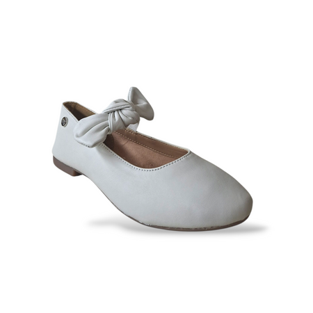 Ballerine bambina Gioseppo Errol bianco pelle velcro maxi fiocco eleganti