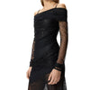 Pinko vestiti casual donna pinko - brucomela abito patch pizzi - nero da donna