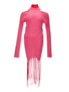 Bottega Veneta Abito Lungo in Maglia Stretch con Frange da donna