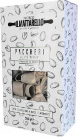 Paccheri al Pistacchio Trafilata in Bronzo Pasta di Semola di Grano Duro Italiano Confezione da 500g pasta artigianale Tipici & Food - Bronte, Commerciovirtuoso.it