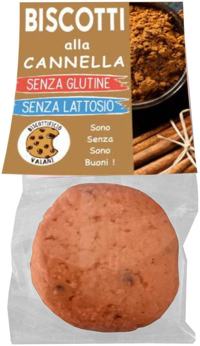 Pacchetto di 3 biscotti alla cannella senza glutine e senza lattosio di 35g ( biscottificio artigianale vaiani).