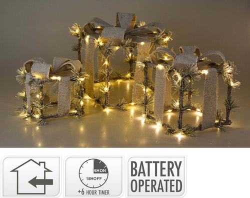 Pacchi-regalo-natalizi-con-luce-LED,-decorazione-per-interno-ed-esterno,-set-da-3