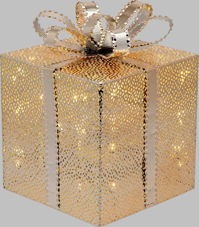 Pacco regalo cubico scatola decorazione natalizia addobbo luminoso con led color champagne Casa e cucina/Decorazioni per interni/Addobbi e decorazioni per ricorrenze/Decorazioni natalizie/Luci natalizie/Catene luminose per esterni MagiediNatale.it - Altamura, Commerciovirtuoso.it