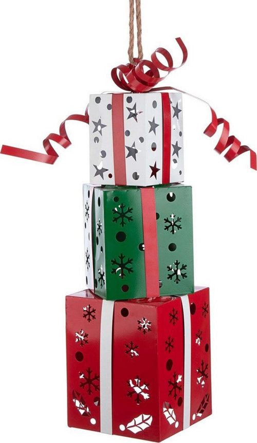 Pacco Regalo decorazione Rosso, Bianco e Verde in Metallo Ø 24 cm Casa e cucina/Decorazioni per interni/Addobbi e decorazioni per ricorrenze/Decorazioni natalizie/Schiaccianoci MagiediNatale.it - Altamura, Commerciovirtuoso.it