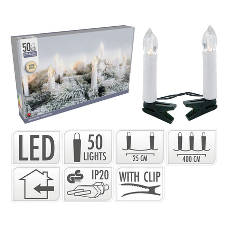 Ghirlanda con candele luce LED con clip per decorazioni natalizie