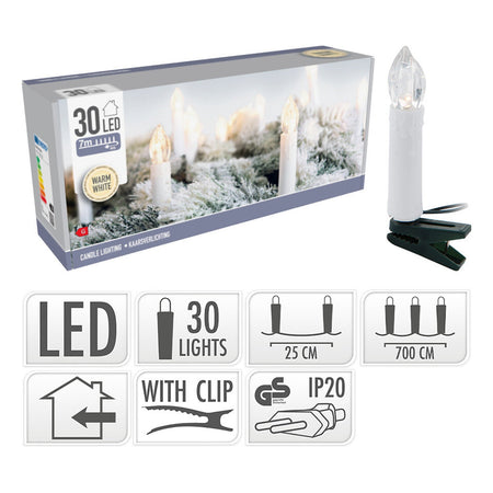 Ghirlanda con candele luce LED con clip per decorazioni natalizie