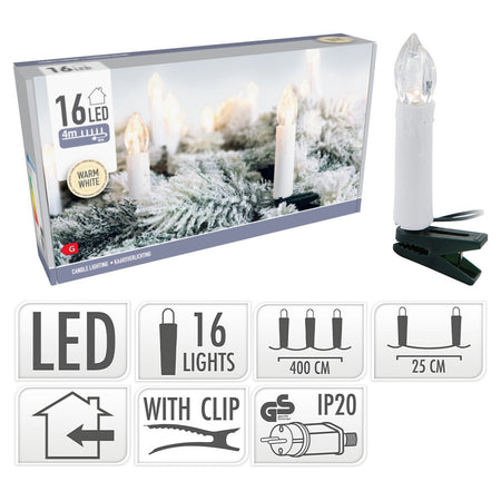 Ghirlanda con candele luce LED con clip per decorazioni natalizie