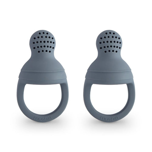 Set 2 Pz Succhietto Mangiafrutta Mushie Silicone