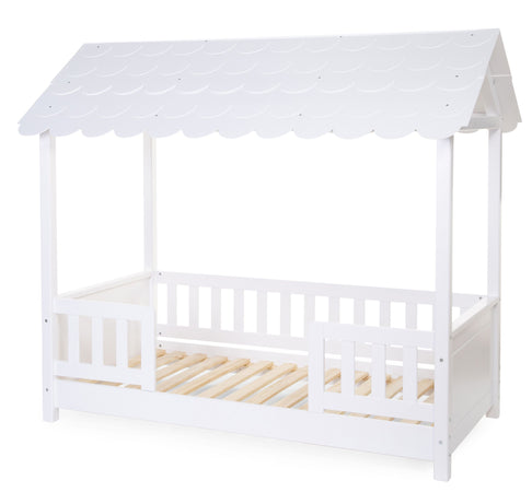 Struttura Letto Childhome con Tetto + 2 Sponde 70X140 cm Legno Bianco