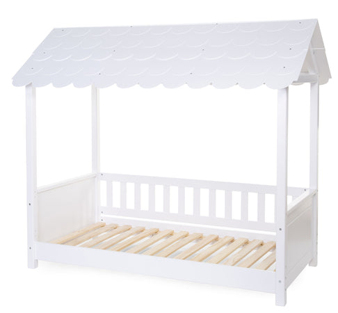 Struttura Letto Childhome con Tetto + 2 Sponde 70X140 cm Legno Bianco