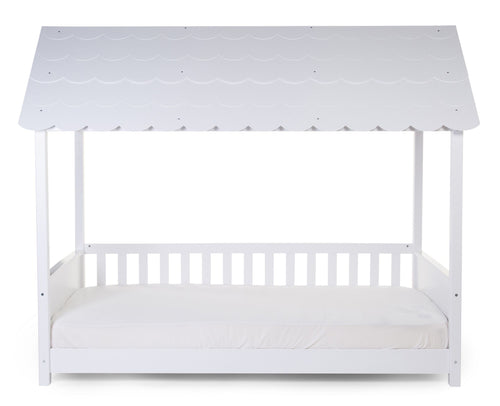 Struttura Letto Childhome con Tetto + 2 Sponde 90X200 cm Legno Bianco