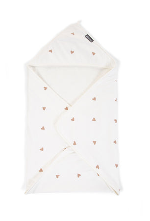Accappatoio Mantella con Cappuccio Childhome + Manopola Jersey Cuori