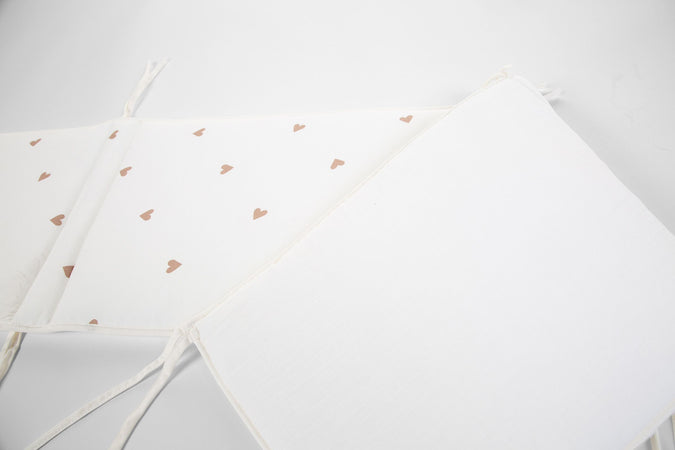 Paracolpi Letto Childhome 35x170 cm Jersey + Mussola Cuori