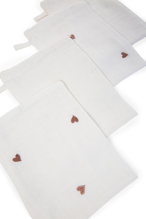 Mussole per Viso Childhome Cotone Off White 4 Pz Ecrù