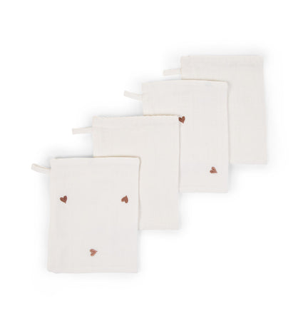 Mussole per Viso Childhome Cotone Off White 4 Pz Ecrù