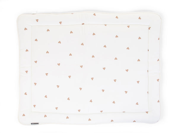 Materassino Box Childhome Jersey + Mussola Ecrù a Cuori