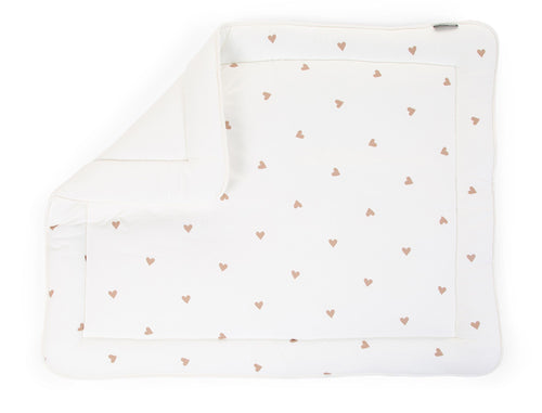 Materassino Box Childhome Jersey + Mussola Ecrù a Cuori