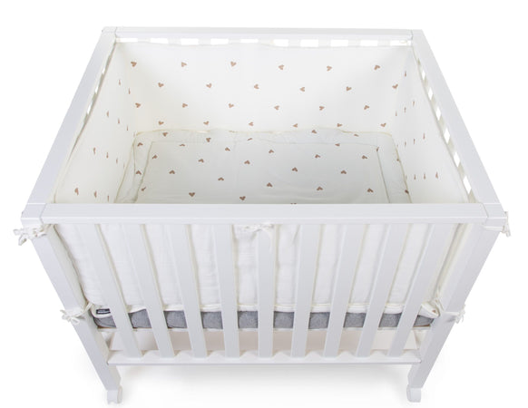 Materassino Box Childhome Jersey + Mussola Ecrù a Cuori