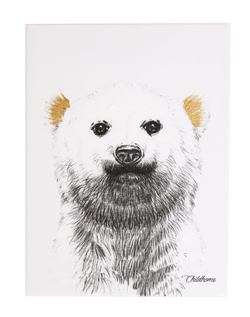 Quadro Childhome Dipinto a Olio Orso Polare + Oro