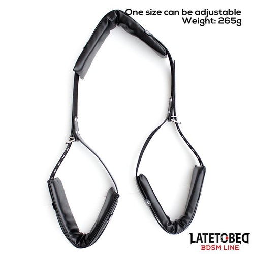 Bondage Master set blocco cosce collo nero regolabile ideale per BDSM e fetish