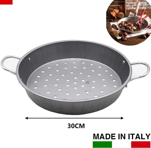 Padella Cuoci Castagne In Acciaio 2 Manici In Metallo Per Cottura A Gas O Brace Casa e cucina/Pentole padelle e pirofile/Pentole e padelle/Rostiere Trade Shop italia - Napoli, Commerciovirtuoso.it