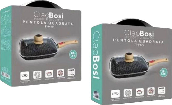 Padella Quadrata Con Manico Coperchio 28cm 1,86lt Per Piano Cottura Alimenti T-9479 Casa e cucina/Pentole padelle e pirofile/Pentole e padelle/Pentole universali Trade Shop italia - Napoli, Commerciovirtuoso.it