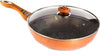 Pentola Wok 32 cm AMC Rosso Rame In Alluminio Con Rivestimento Interno In Stile Pietra Con Coperchio Bavaria PENTOLA L'Orchidea - Siderno, Commerciovirtuoso.it