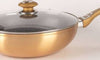 Pentola Wok 32 cm AMC Rosso Rame In Alluminio Con Rivestimento Interno In Stile Pietra Con Coperchio Bavaria PENTOLA L'Orchidea - Siderno, Commerciovirtuoso.it