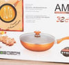 Pentola Wok 32 cm AMC Rosso Rame In Alluminio Con Rivestimento Interno In Stile Pietra Con Coperchio Bavaria PENTOLA L'Orchidea - Siderno, Commerciovirtuoso.it