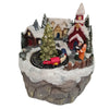 Scena natalizia con albero di natale rotante per villaggio di Babbo Natale h 13 cm